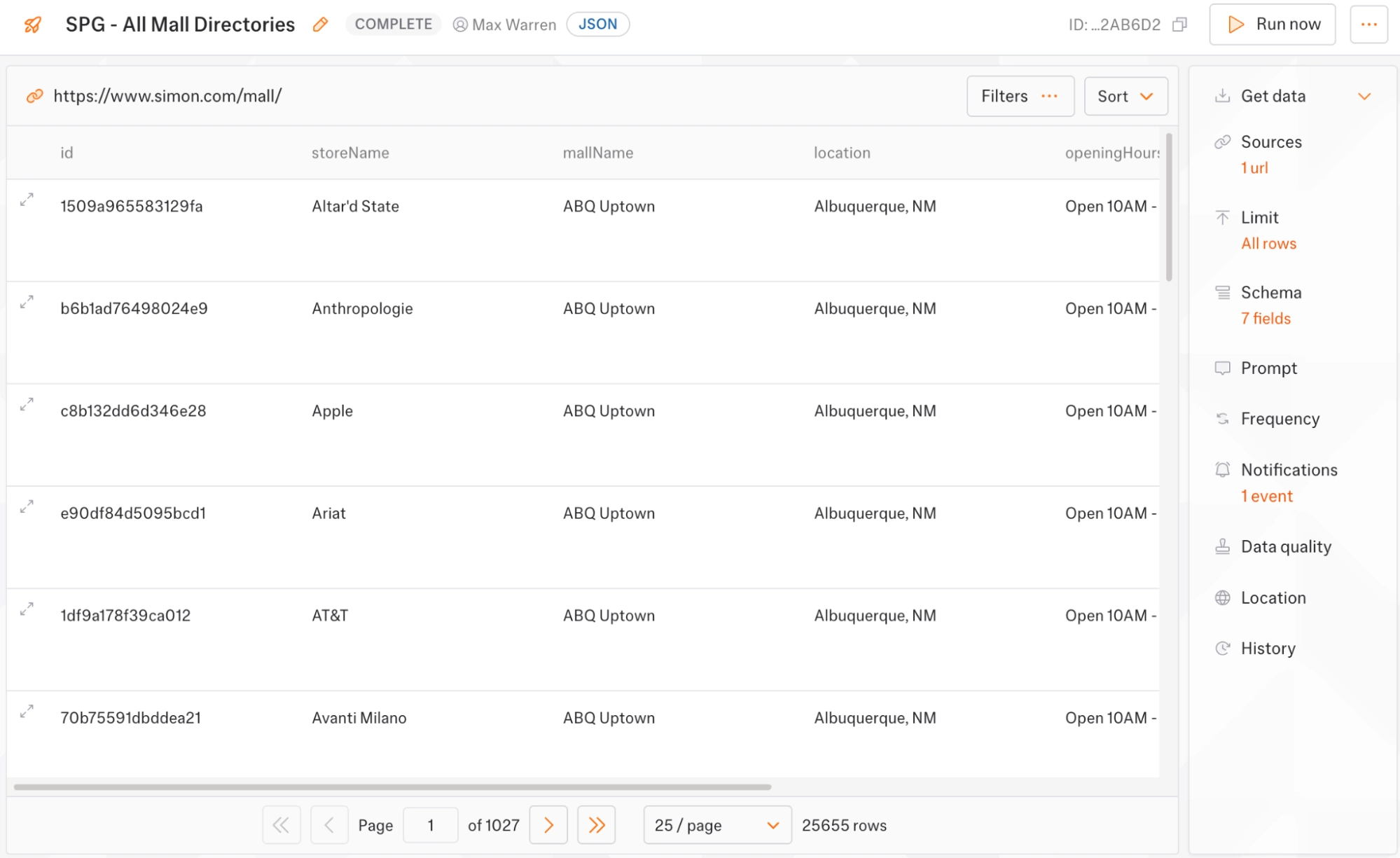 Kadoa tenant extraction workflow