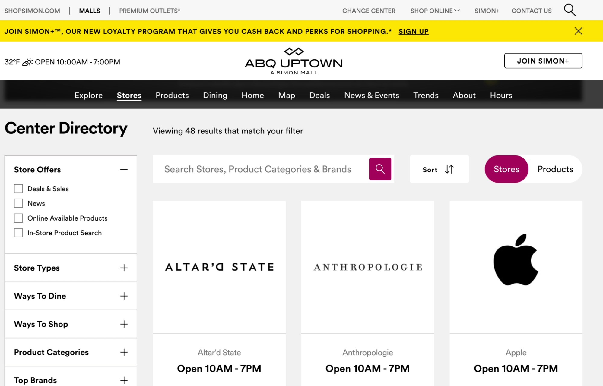 SPG property directory website